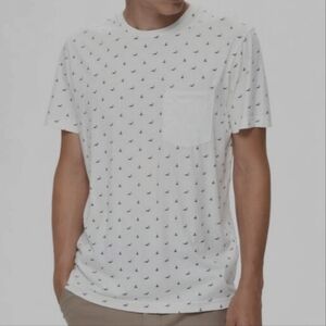 Selected Homme 100% Organic‎ Cotton O Neck Egret Birds Print Shirt Size XXL